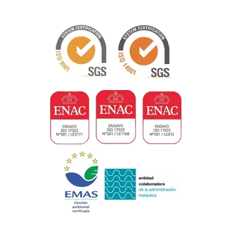 Sellos de acreditación SGS, ENAC y EMAS
