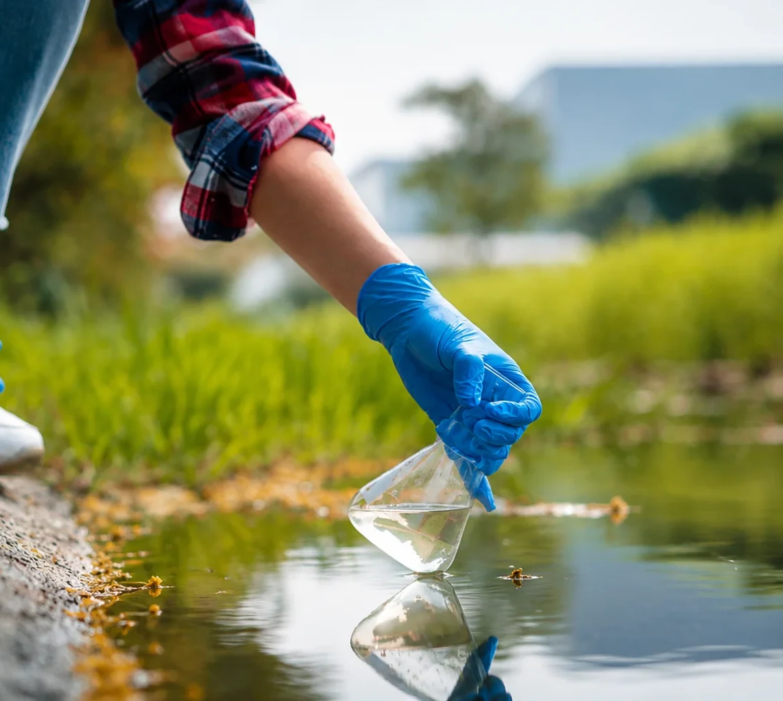 Recogida de muestras de agua para el laboratorio